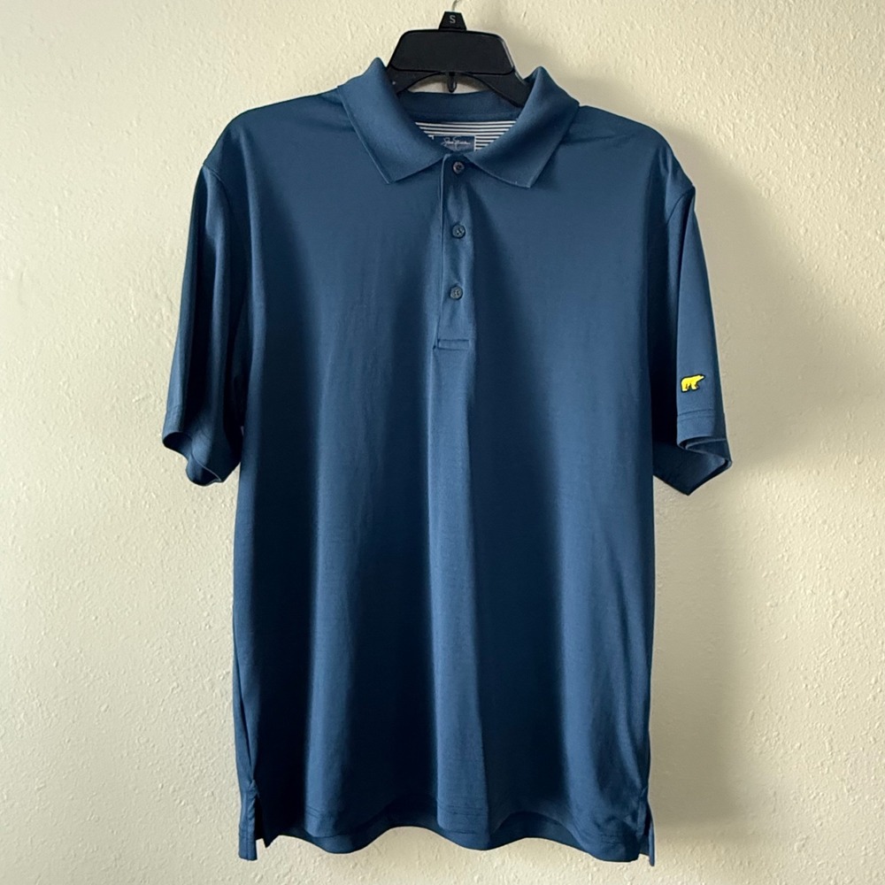 Jack Nicklaus Mens StayDri Golf Polo Shirt Blue Short Sleeve Golden Bear Logo M